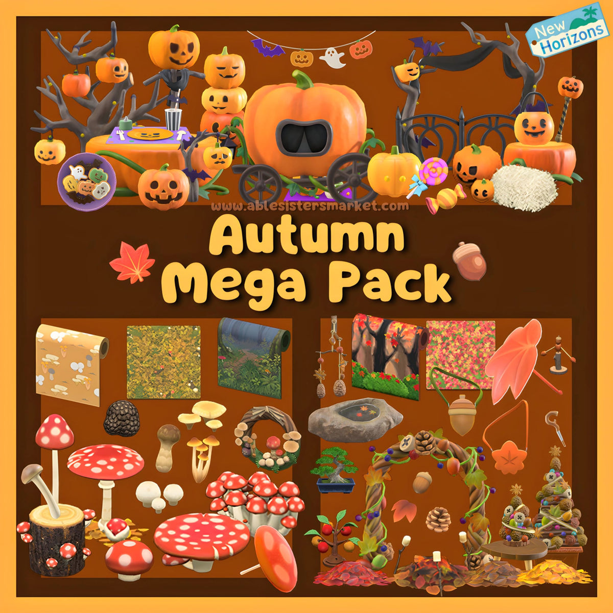 Maple Leaf Animal Crossing New Horizons Stool AUTUMN MEGA PACK FOR
