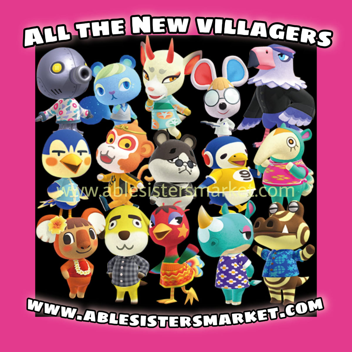 New Villagers in boxes Able Sister's Market