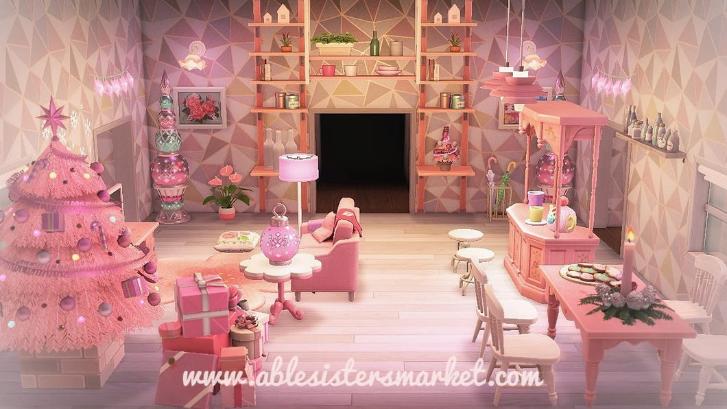 Strawberry Mousse Christmas Living Room