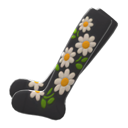 Embroidered-Flower Tights