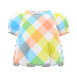 Plaid Puffed-Sleeve Shirt